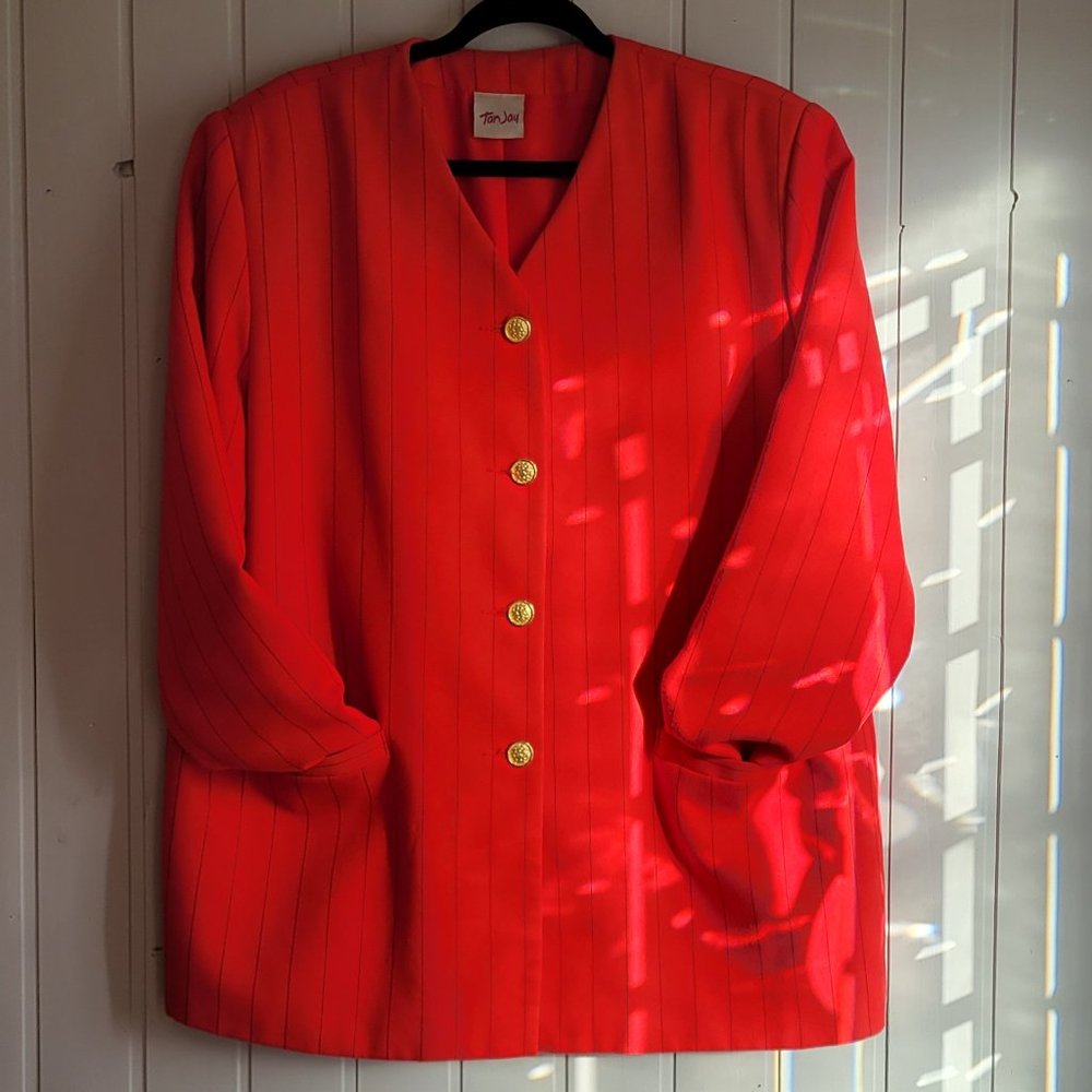Vintage TanJay Pinstriped Blazer